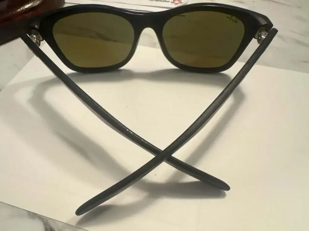 Ray-Ban RB2132 New Wayfarer Sunglasses in Rubber Black with Blue Mirror Lenses